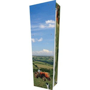 Farming - Personalised Picture Coffin with Customised Design.